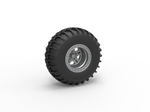 Wheel of Uphill Sand Racing Dragster Version 2 Scale 1 to 25 3D Принт Модель