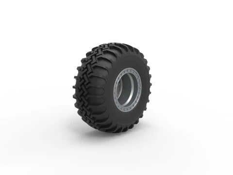 Wheel of Uphill Sand Racing Dragster Version 2 Scale 1 to 25 3D Print Model