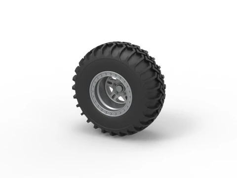 Wheel of Uphill Sand Racing Dragster Version 2 Scale 1 to 25 3D Print Model