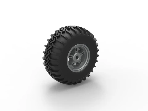 Wheel of Uphill Sand Racing Dragster Version 2 Scale 1 to 25 3D Print Model