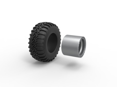 Wheel of Uphill Sand Racing Dragster Version 2 Scale 1 to 25 Modèles 3D en vedette