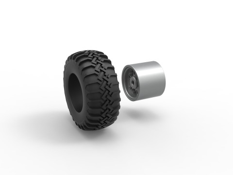 Wheel of Uphill Sand Racing Dragster Version 2 Scale 1 to 25 Modèles 3D en vedette