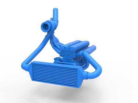 Engine of Uphill Sand Racing Dragster Version 2 Scale 1 to 25 3D Baskı Modeli