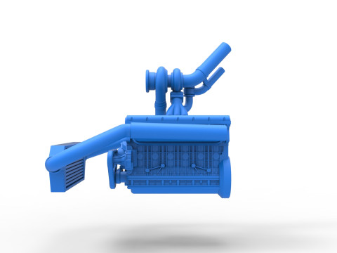 Engine of Uphill Sand Racing Dragster Version 2 Scale 1 to 25 3D Baskı Modeli