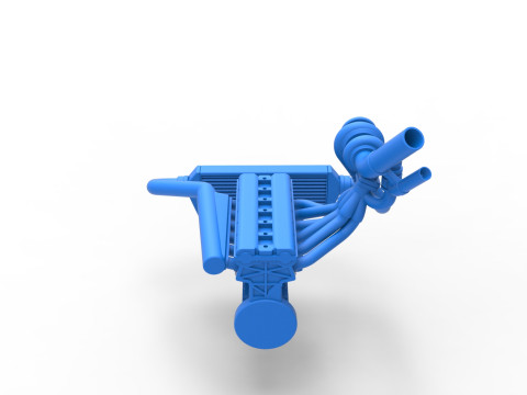 Engine of Uphill Sand Racing Dragster Version 2 Scale 1 to 25 3D Baskı Modeli