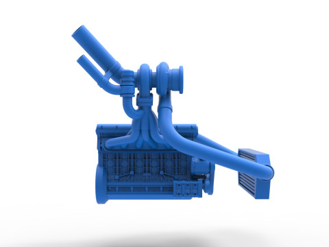 Engine of Uphill Sand Racing Dragster Version 2 Scale 1 to 25 3D Baskı Modeli