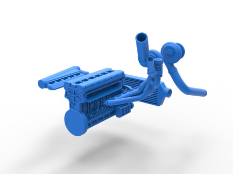 Engine of Uphill Sand Racing Dragster Version 2 Scale 1 to 25 3D Baskı Modeli