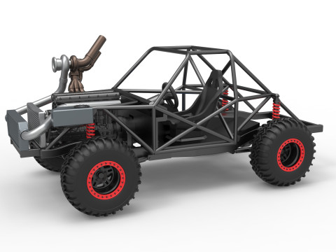Uphill Sand Racing Dragster Base Version 2 Scale 1 to 25 3Dプリントモデル
