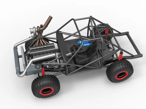 Uphill Sand Racing Dragster Base Version 2 Scale 1 to 25 3D Print Model