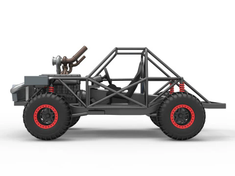 Uphill Sand Racing Dragster Base Version 2 Scale 1 to 25 3D Print Model