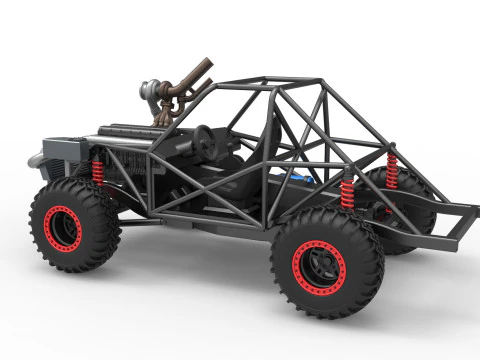 Uphill Sand Racing Dragster Base Version 2 Scale 1 to 25 3D Print Model