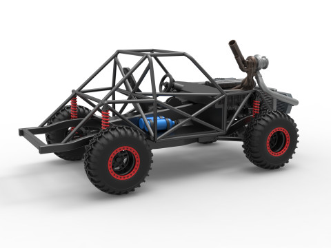 Uphill Sand Racing Dragster Base Version 2 Scale 1 to 25 Model Cetak 3D