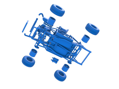 Uphill Sand Racing Dragster Base Version 2 Scale 1 to 25 Model Cetak 3D