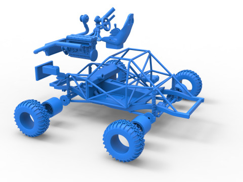 Uphill Sand Racing Dragster Base Version 2 Scale 1 to 25 Model Cetak 3D