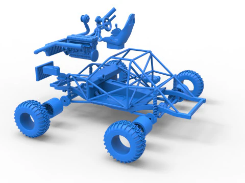Uphill Sand Racing Dragster Base Version 2 Scale 1 to 25 3D Print Model