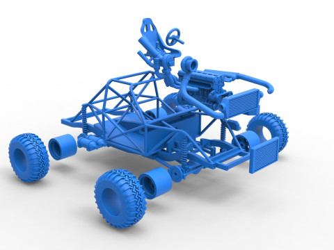 Uphill Sand Racing Dragster Base Version 2 Scale 1 to 25 Model Cetak 3D