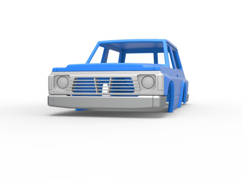 Shell of vintage SUV Scale 1 to 25 3D-Druckmodell