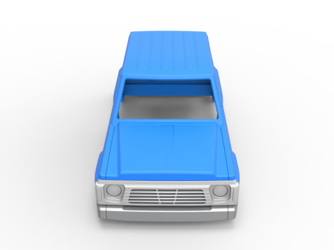 Shell of vintage SUV Scale 1 to 25 3D-Druckmodell
