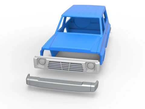 Shell of vintage SUV Scale 1 to 25 3D Print Model