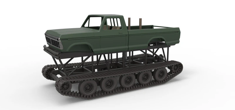 Caminh&atilde;o Redneck Rave Mud nas pistas Escala 1 a 25 Modelo de Impressão 3D .c4d .max .obj .3ds .fbx .stl .blend 