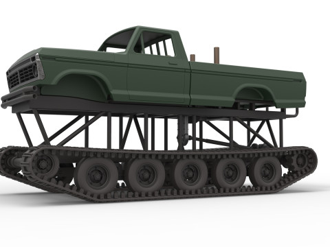 Redneck Rave Mud truck on tracks Scale 1 to 25 Model do druku 3D