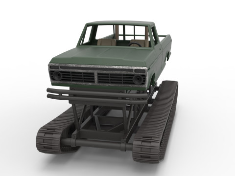 Redneck Rave Mud truck on tracks Scale 1 to 25 Model do druku 3D
