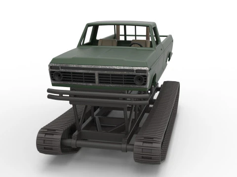 Caminh&atilde;o Redneck Rave Mud nas pistas Escala 1 a 25 Modelo de Impressão 3D