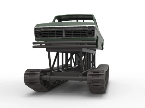 Caminh&atilde;o Redneck Rave Mud nas pistas Escala 1 a 25 Modelo de Impressão 3D