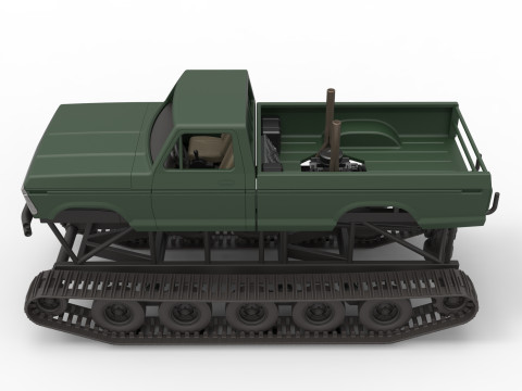 Redneck Rave Mud truck on tracks Scale 1 to 25 Model do druku 3D