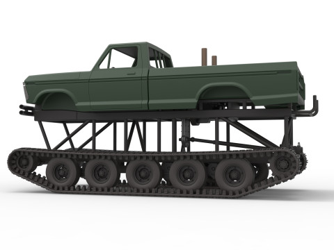 Redneck Rave Mud truck on tracks Scale 1 to 25 Model do druku 3D