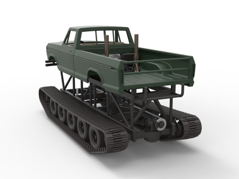 Redneck Rave Mud truck on tracks Scale 1 to 25 Model do druku 3D