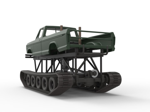 Redneck Rave Mud truck on tracks Scale 1 to 25 Model do druku 3D