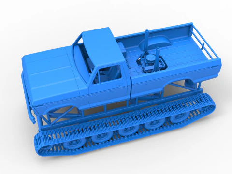 Caminh&atilde;o Redneck Rave Mud nas pistas Escala 1 a 25 Modelo de Impressão 3D
