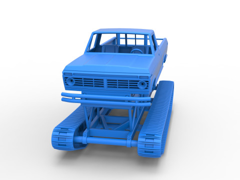 Redneck Rave Mud truck on tracks Scale 1 to 25 Model do druku 3D
