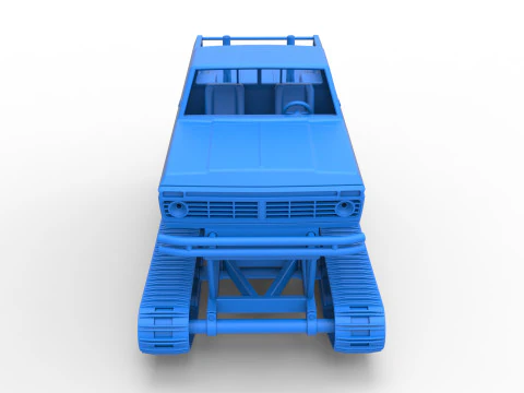 Caminh&atilde;o Redneck Rave Mud nas pistas Escala 1 a 25 Modelo de Impressão 3D