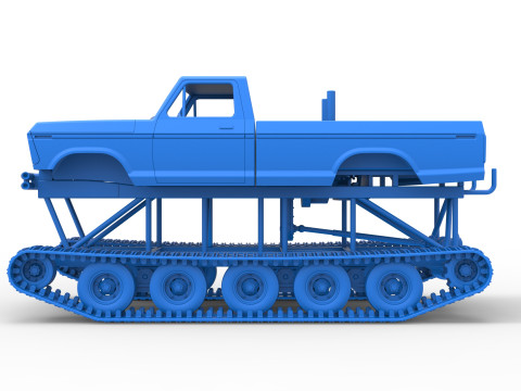 Redneck Rave Mud truck on tracks Scale 1 to 25 Model do druku 3D