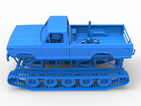 Redneck Rave Mud truck on tracks Scale 1 to 25 Model do druku 3D