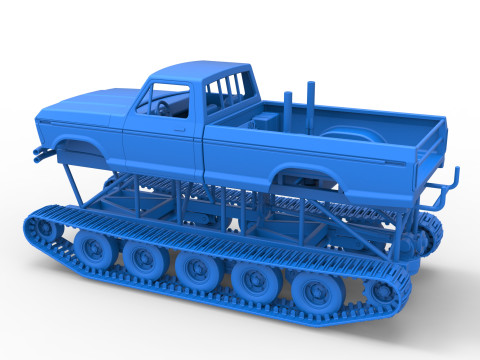 Redneck Rave Mud truck on tracks Scale 1 to 25 Model do druku 3D