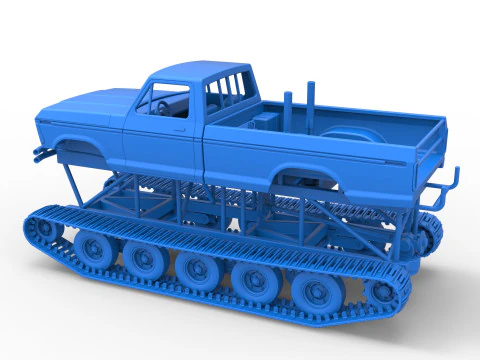 Caminh&atilde;o Redneck Rave Mud nas pistas Escala 1 a 25 Modelo de Impressão 3D
