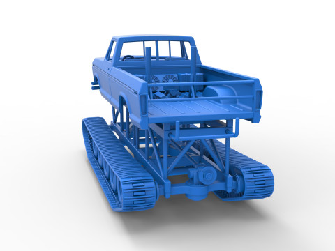 Redneck Rave Mud truck on tracks Scale 1 to 25 Model do druku 3D