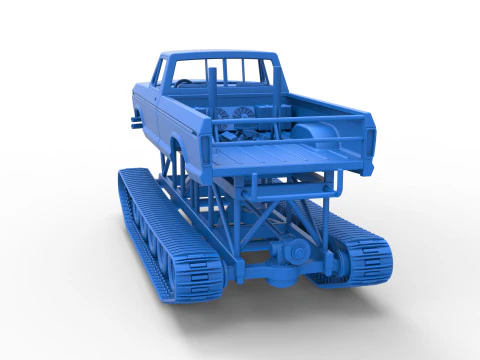 Caminh&atilde;o Redneck Rave Mud nas pistas Escala 1 a 25 Modelo de Impressão 3D