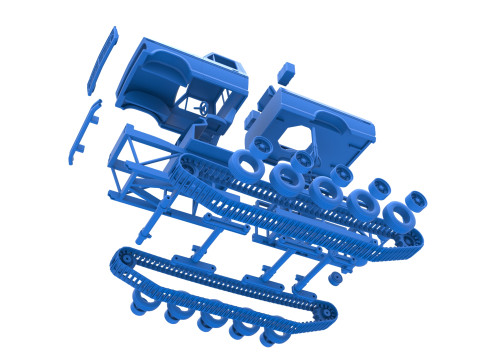 Redneck Rave Mud truck on tracks Scale 1 to 25 Model do druku 3D