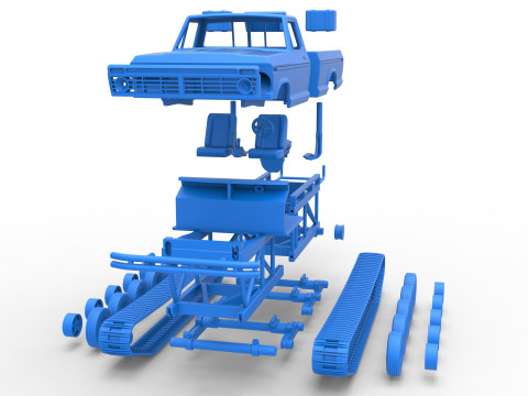 Redneck Rave Mud truck on tracks Scale 1 to 25 Model do druku 3D