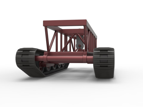 Chassis of Redneck Rave Mud truck on tracks Scale 1 to 25 Modello di stampa 3D