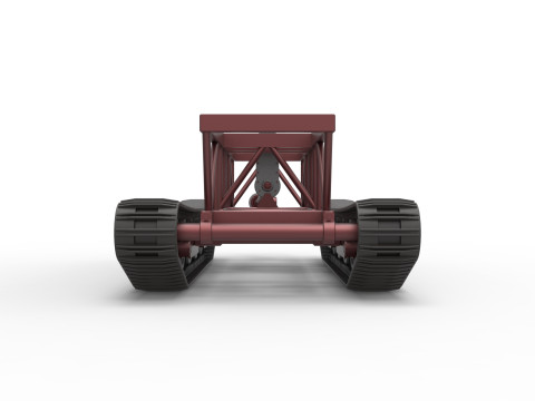 Chassis of Redneck Rave Mud truck on tracks Scale 1 to 25 Modello di stampa 3D