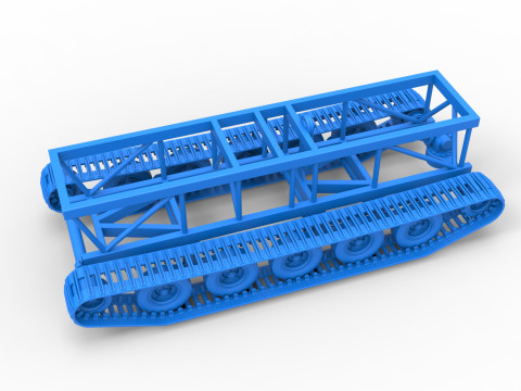 Chassis of Redneck Rave Mud truck on tracks Scale 1 to 25 Modello di stampa 3D