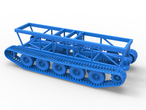 Chassis of Redneck Rave Mud truck on tracks Scale 1 to 25 Modello di stampa 3D