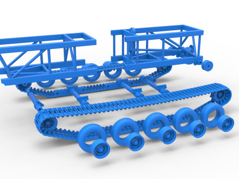 Chassis of Redneck Rave Mud truck on tracks Scale 1 to 25 Modello di stampa 3D