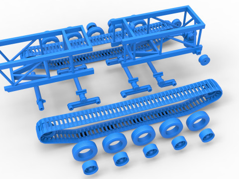 Chassis of Redneck Rave Mud truck on tracks Scale 1 to 25 Modello di stampa 3D
