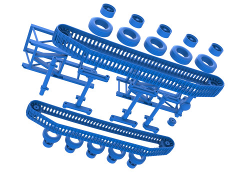 Chassis of Redneck Rave Mud truck on tracks Scale 1 to 25 Modello di stampa 3D